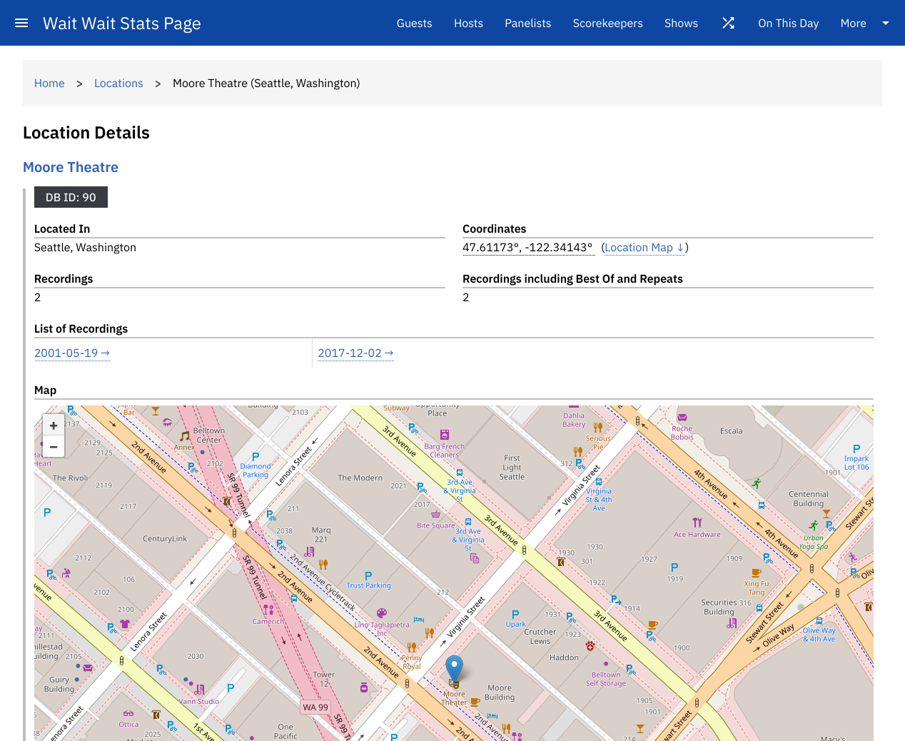 Screenshot of Version 5 of the Stats Page